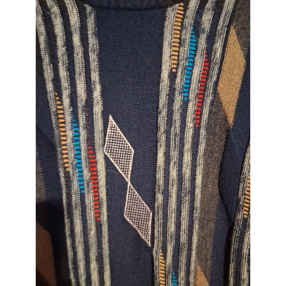 Vintage Y2k Miko Wool 3D Geometric Menx size Large Streetwear Grandpa Sweater